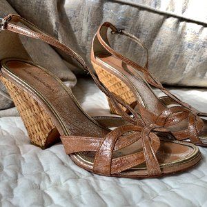 BCBG Wedge Heels in Blush Pink & Silver